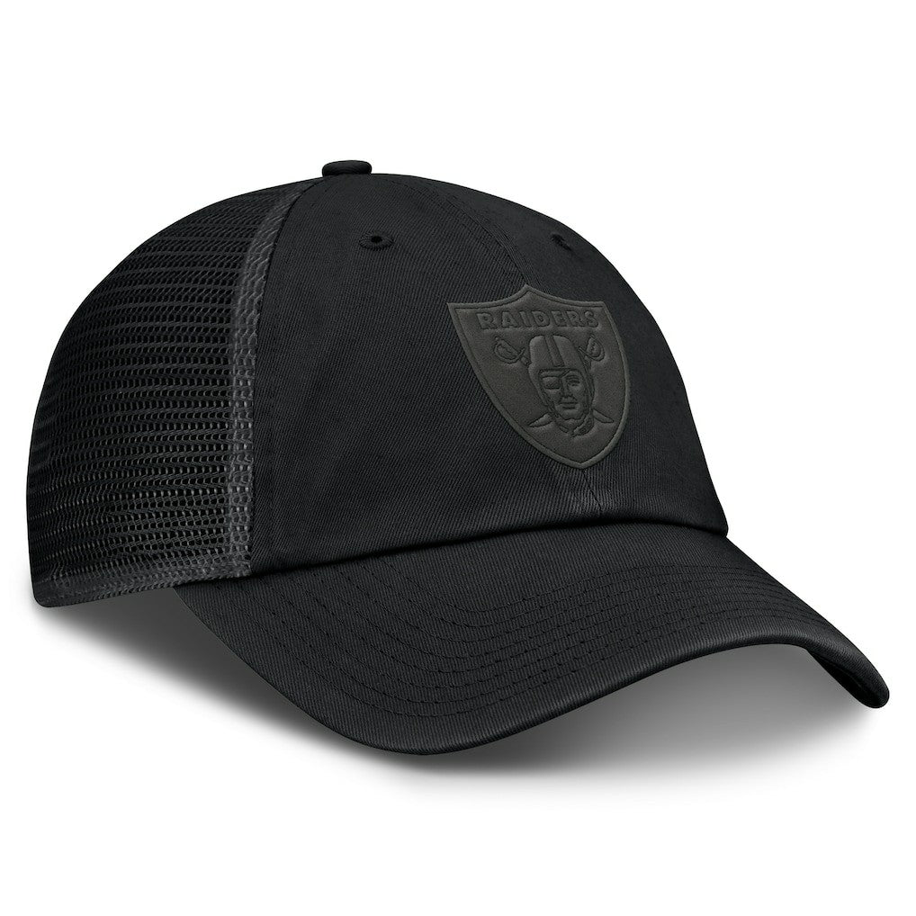 Las Vegas Raiders Basic Black on Black Trucker Adjustable Hat | Fanatics