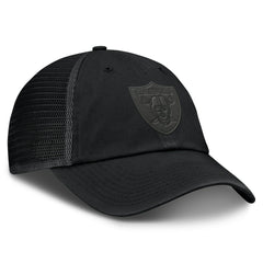 Las Vegas Raiders Basic Black on Black Trucker Adjustable Hat | Fanatics