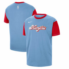 Memphis Grizzlies 2024/25 City Edition Courtside Color Block T-Shirt Light Blue - NBA