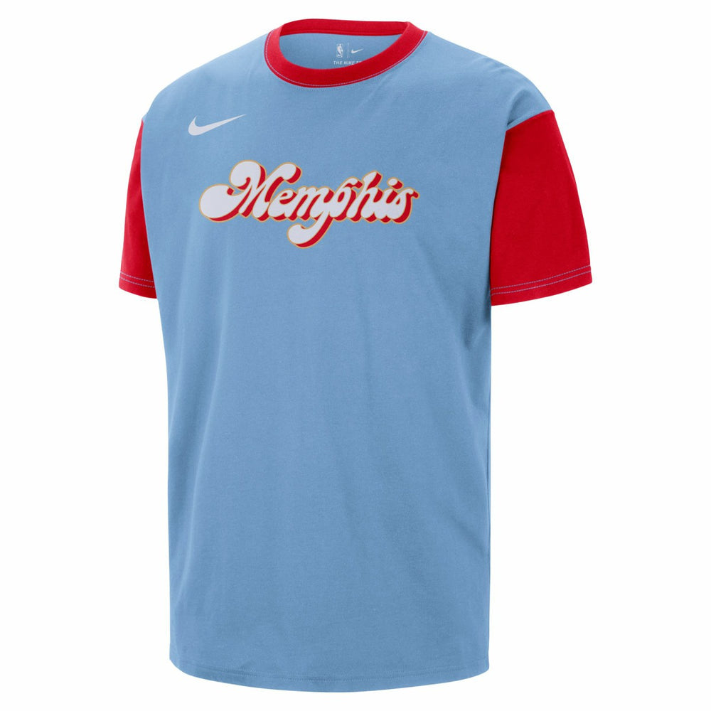 Memphis Grizzlies 2024/25 City Edition Courtside Color Block T-Shirt Light Blue - NBA