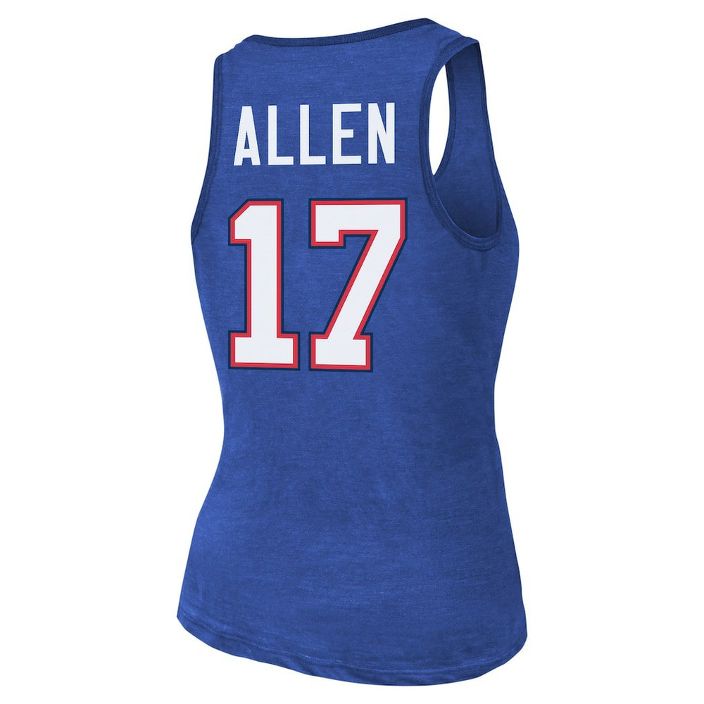 Josh Allen Buffalo Bills Majestic Threads Women's Name & Number Tri-Blend Tank Top Royal | NFL