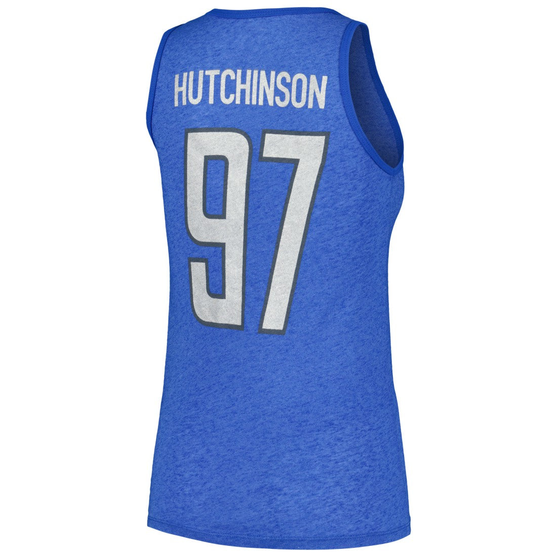 Aidan Hutchinson Detroit Lions Majestic Threads Women's Name & Number Tri-Blend Tank Top Heather Blue | NFL