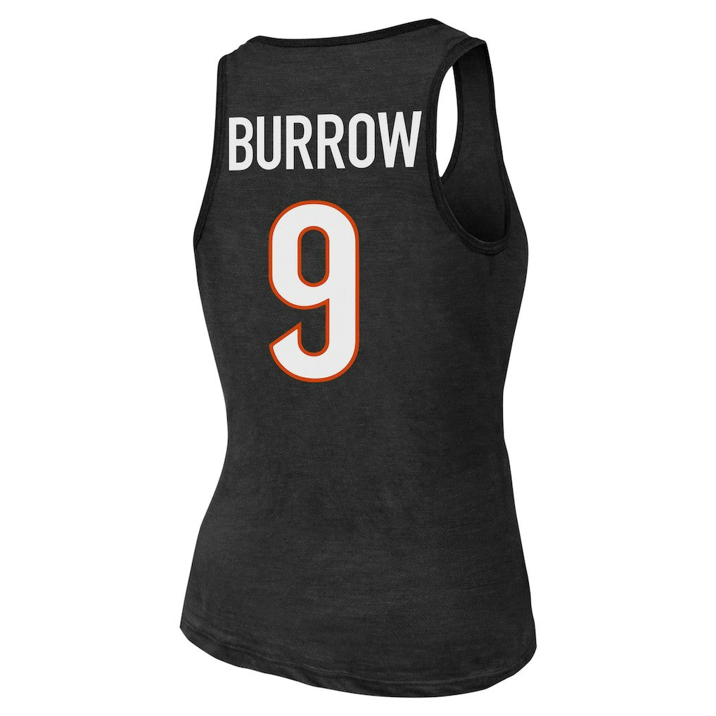 Joe Burrow Cincinnati Bengals Majestic Threads Women's Name & Number Tri-Blend Tank Top Black | NFL