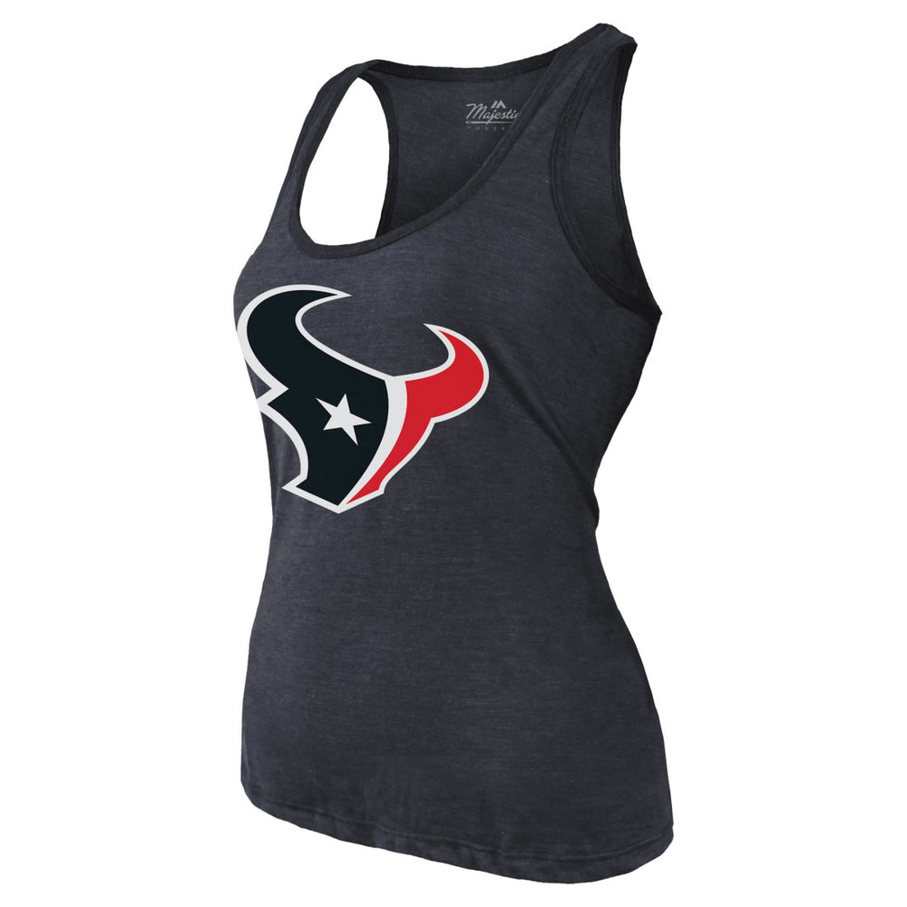 C.J. Stroud Houston Texans Majestic Threads Women's Name & Number Tri-Blend Tank Top Navy | NFL