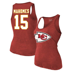 Patrick Mahomes Kansas City Chiefs Majestic Threads Women's Name & Number Tri-Blend Tank Top Red | NFL
