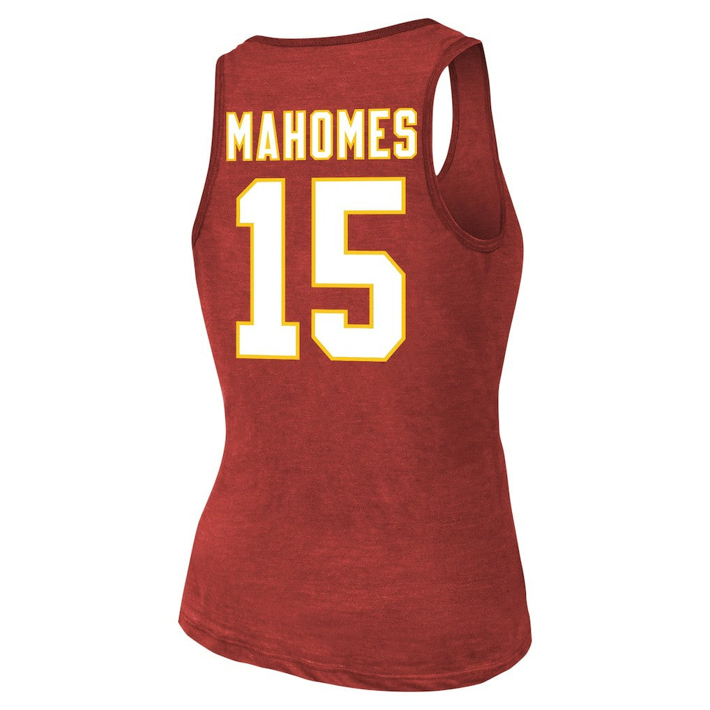 Patrick Mahomes Kansas City Chiefs Majestic Threads Women's Name & Number Tri-Blend Tank Top Red | NFL