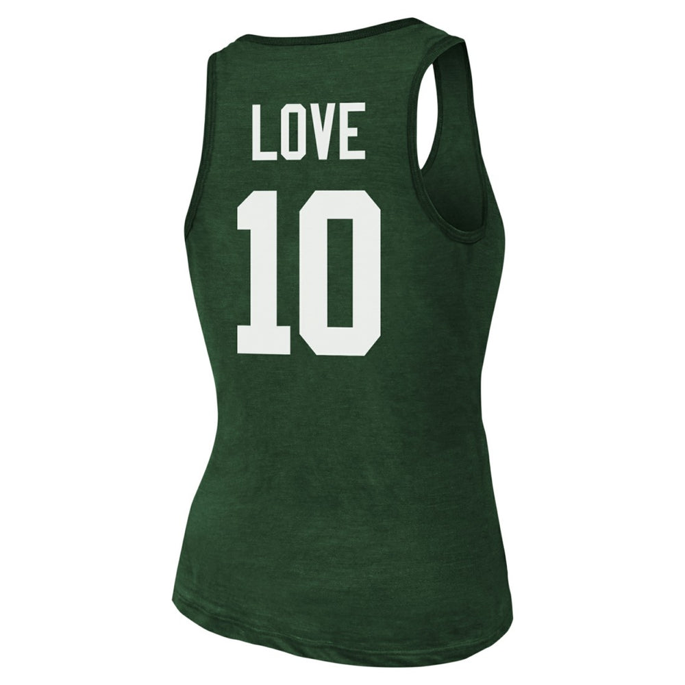 Jordan Love Green Bay Packers Majestic Threads Women's Name & Number Tri-Blend Tank Top Green | NFL
