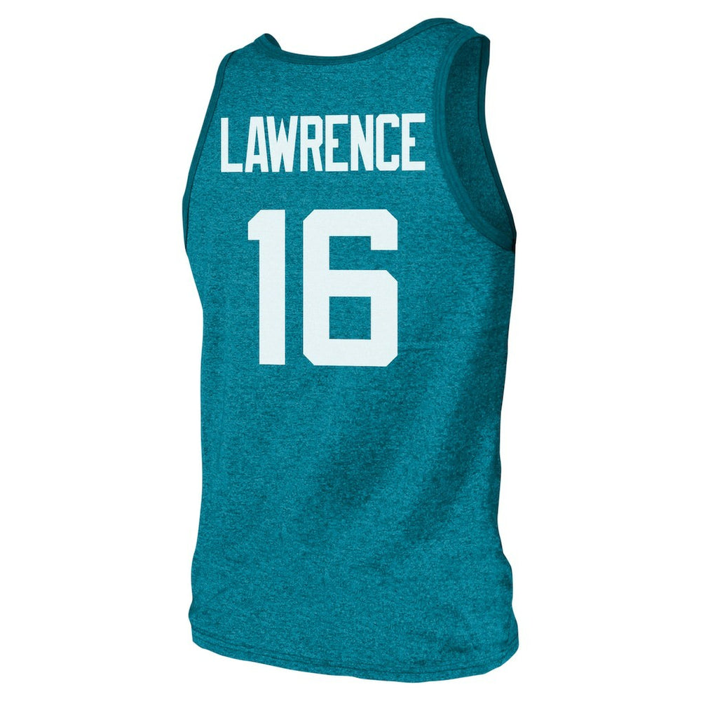 Trevor Lawrence Jacksonville Jaguars Majestic Threads Tri-Blend Player Name & Number Tank Top Teal | NFL