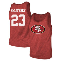 Christian McCaffrey San Francisco 49ers Majestic Threads Tri-Blend Player Name & Number Tank Top Scarlet | NFL