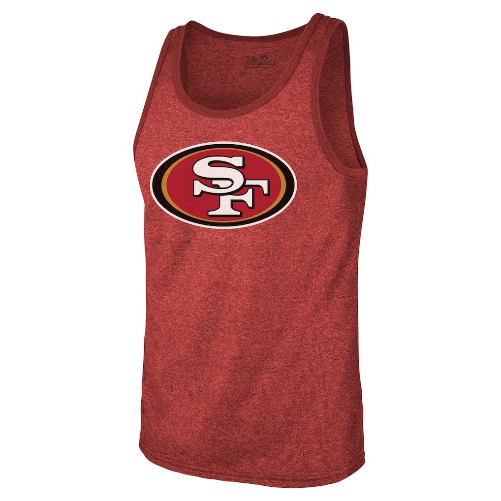 Christian McCaffrey San Francisco 49ers Majestic Threads Tri-Blend Player Name & Number Tank Top Scarlet | NFL