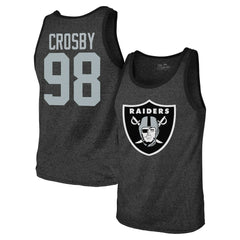 Maxx Crosby Las Vegas Raiders Majestic Threads Tri-Blend Player Name & Number Tank Top Black | NFL