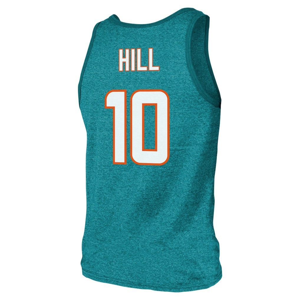 Tyreek Hill Miami Dolphins Majestic Threads Tri-Blend Player Name & Number Tank Top Aqua | NFL