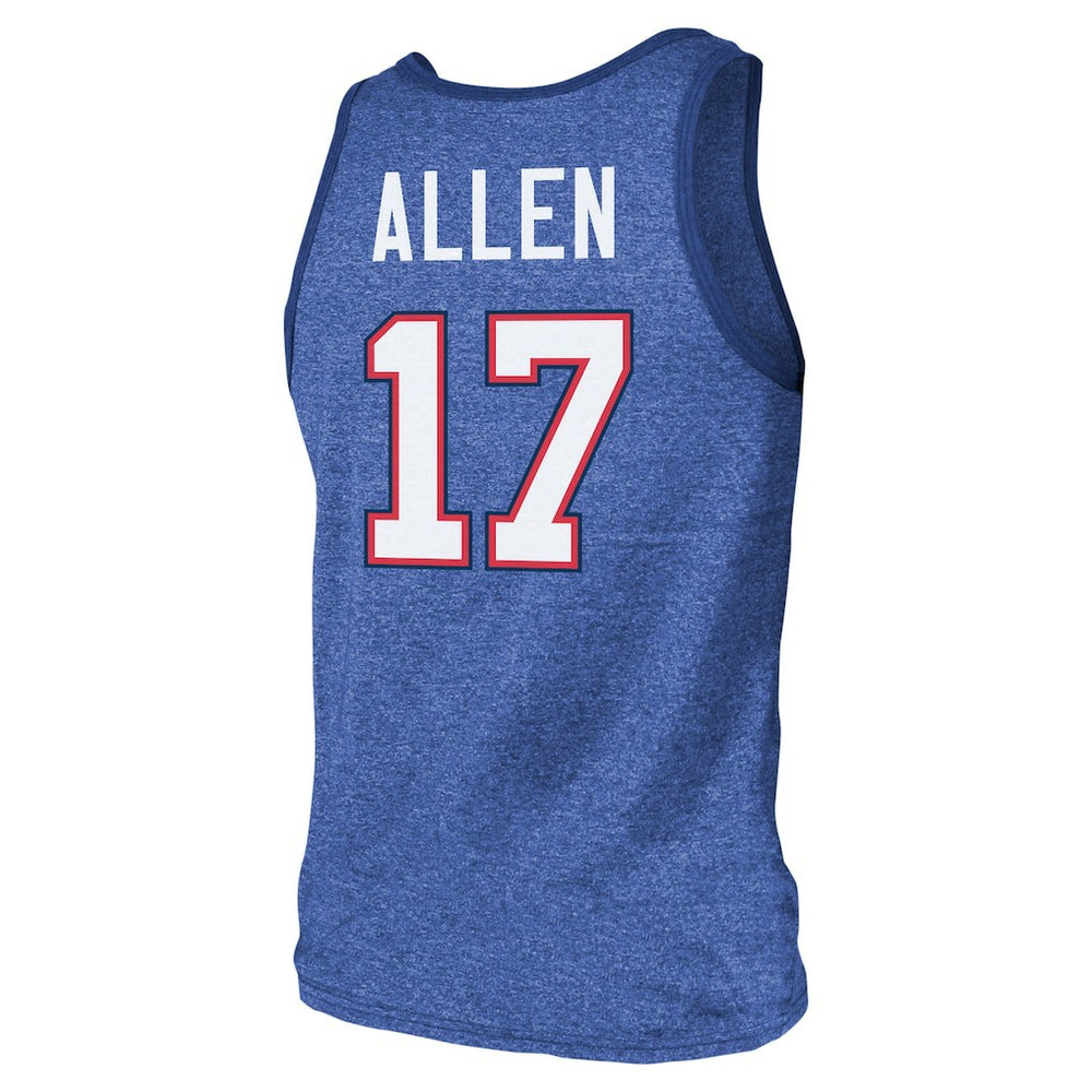 Josh Allen Buffalo Bills Majestic Threads Tri-Blend Player Name & Number Tank Top Royal | NFL