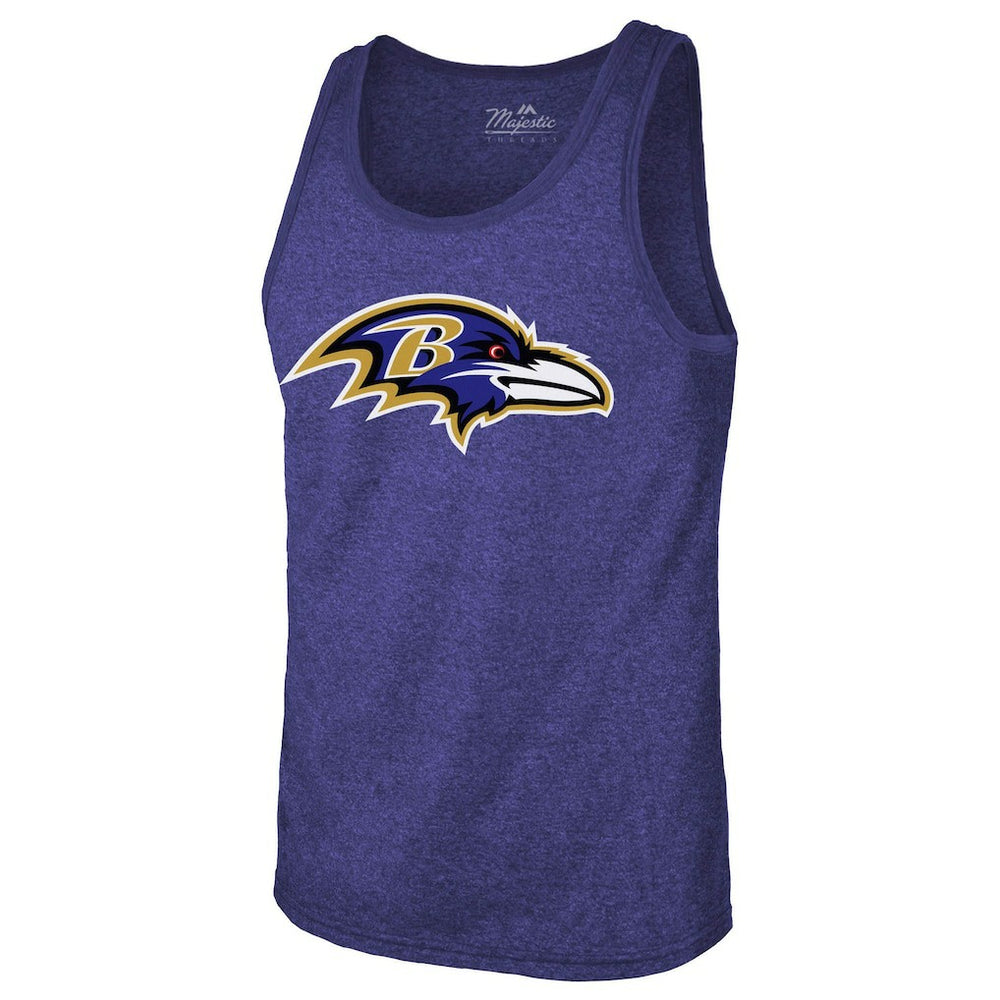 Lamar Jackson Baltimore Ravens Majestic Threads Tri-Blend Player Name & Number Tank Top Purple | NFL
