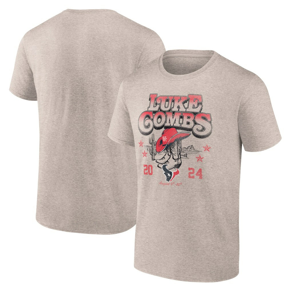 Luke Combs x Houston Texans Growin' Up and Gettin' Old Tour T-Shirt Tan | Fanatics