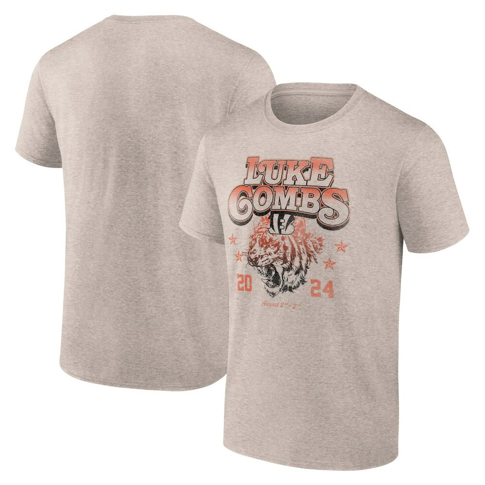 Luke Combs x Cincinnati Bengals Growin' Up and Gettin' Old Tour T-Shirt Tan | Fanatics