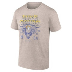 Luke Combs x Los Angeles Rams Growin' Up and Gettin' Old Tour T-Shirt Tan | Fanatics