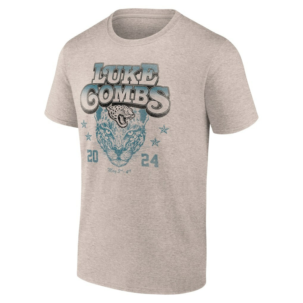 Luke Combs x Jacksonville Jaguars Growin' Up and Gettin' Old Tour T-Shirt Tan | Fanatics