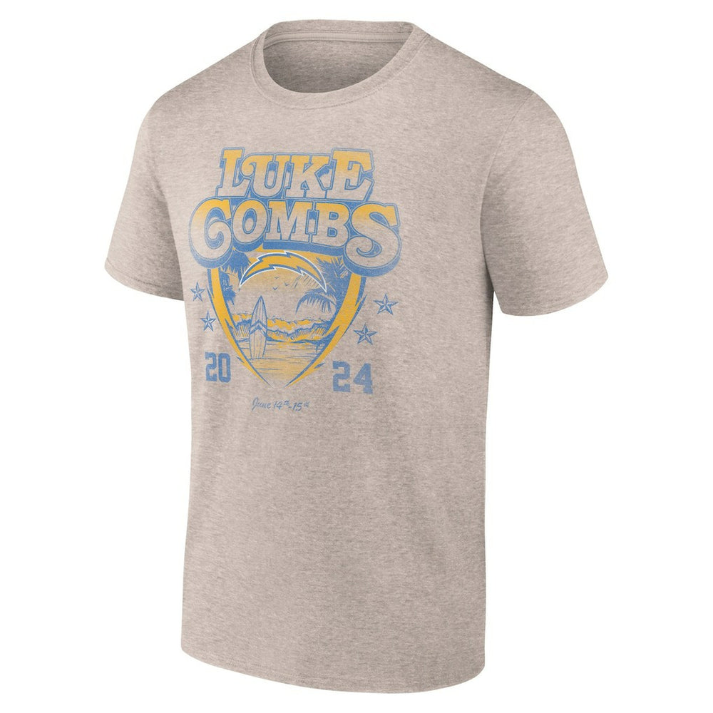 Luke Combs x Los Angeles Chargers Growin' Up and Gettin' Old Tour T-Shirt Tan | Fanatics