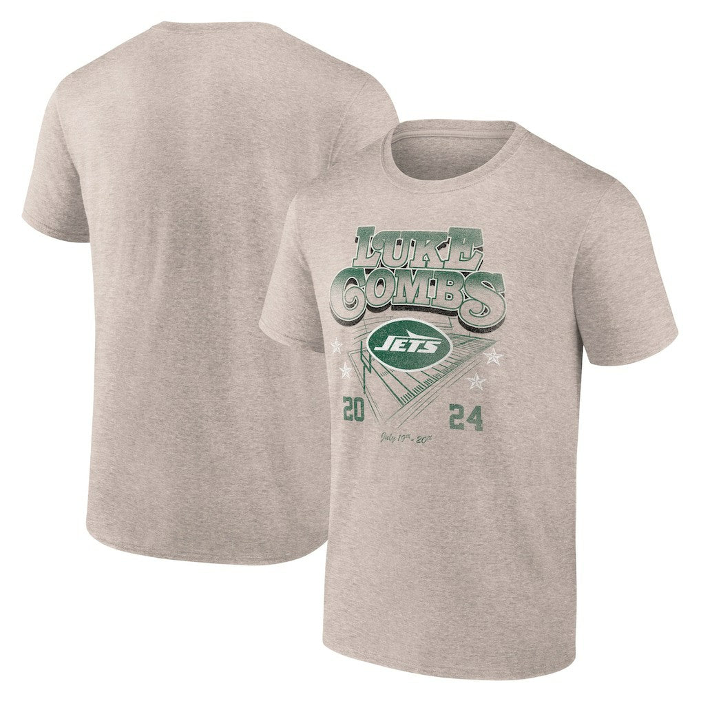 Luke Combs x New York Jets Growin' Up and Gettin' Old Tour T-Shirt Tan | Fanatics
