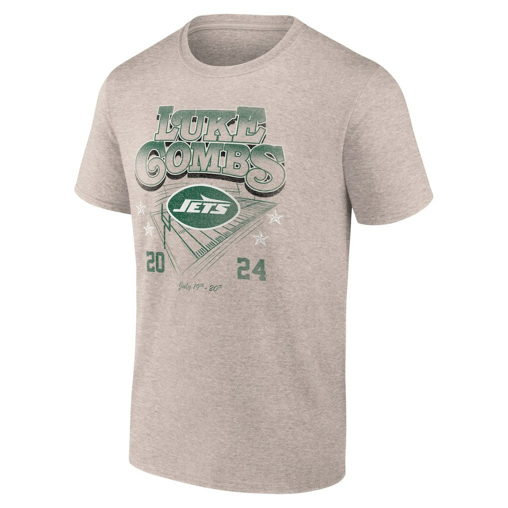 Luke Combs x New York Jets Growin' Up and Gettin' Old Tour T-Shirt Tan | Fanatics