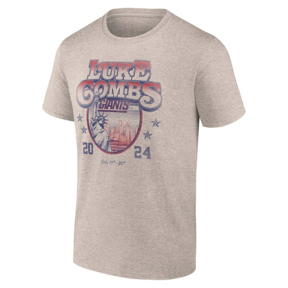 Luke Combs x New York Giants Growin' Up and Gettin' Old Tour T-Shirt Tan | Fanatics