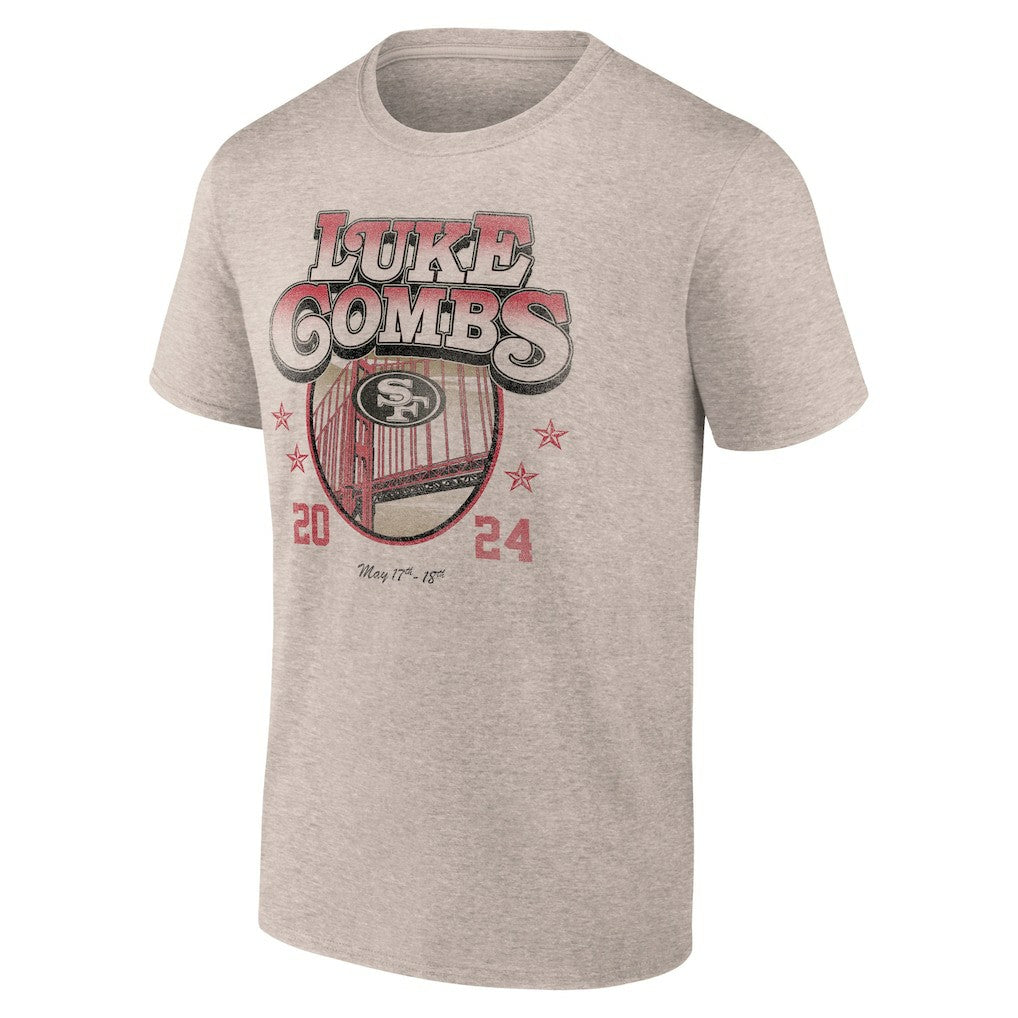 Luke Combs x San Francisco 49ers Growin' Up and Gettin' Old Tour T-Shirt Tan | Fanatics