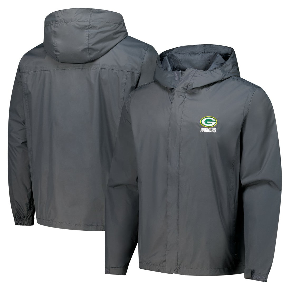 Green Bay Packers Dunbrooke Tropic Waterproof Packable Full-Zip Hoodie Jacket  Graphite | NFL