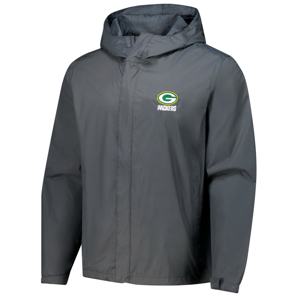 Green Bay Packers Dunbrooke Tropic Waterproof Packable Full-Zip Hoodie Jacket  Graphite | NFL