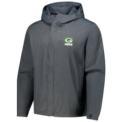 Green Bay Packers Dunbrooke Tropic Waterproof Packable Full-Zip Hoodie Jacket  Graphite | NFL