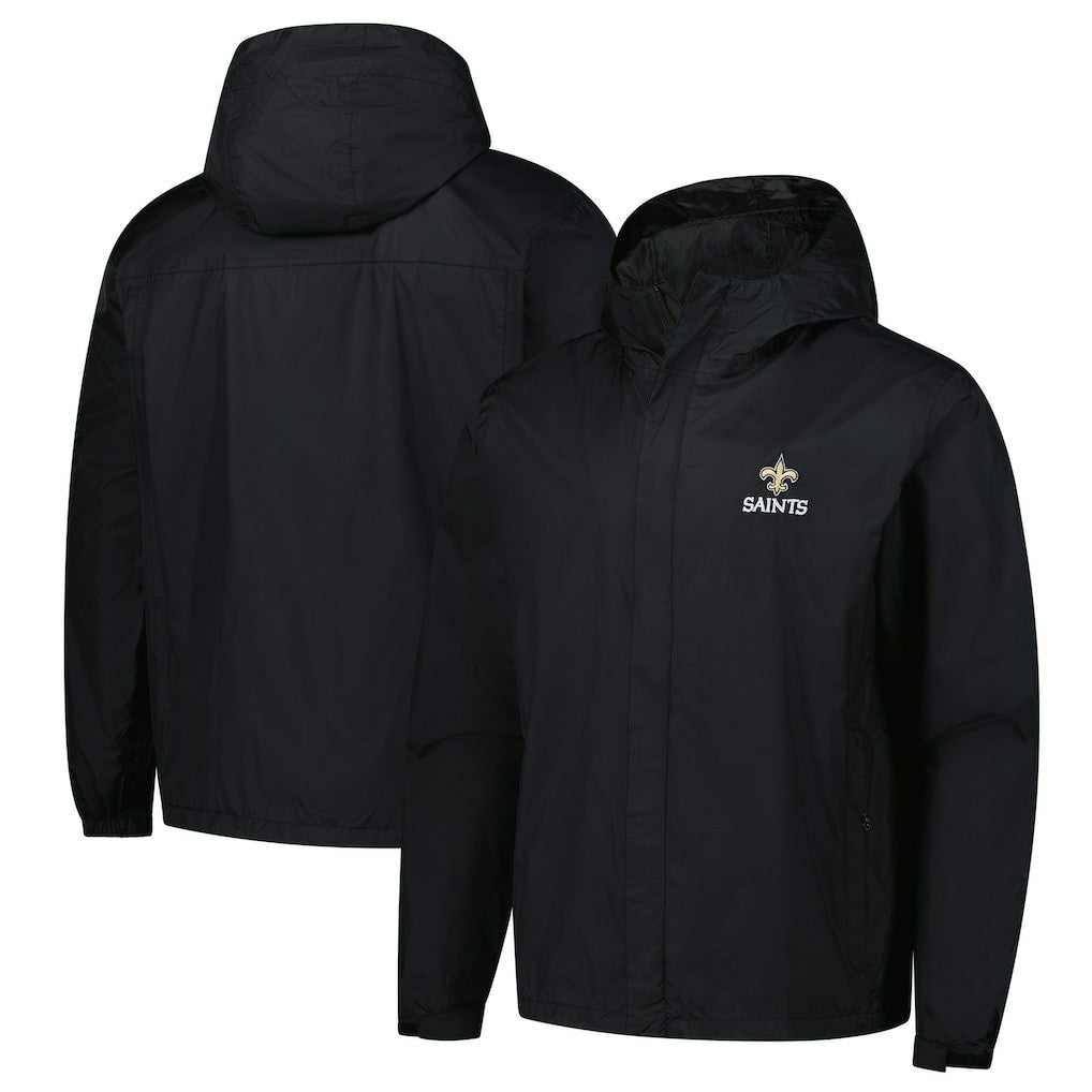 New Orleans Saints Dunbrooke Tropic Waterproof Packable Full-Zip Hoodie Jacket  Black | NFL