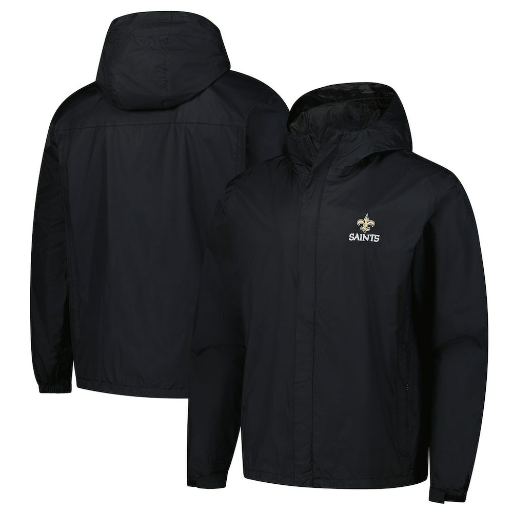 New Orleans Saints Dunbrooke Tropic Waterproof Packable Full-Zip Hoodie Jacket  Black | NFL