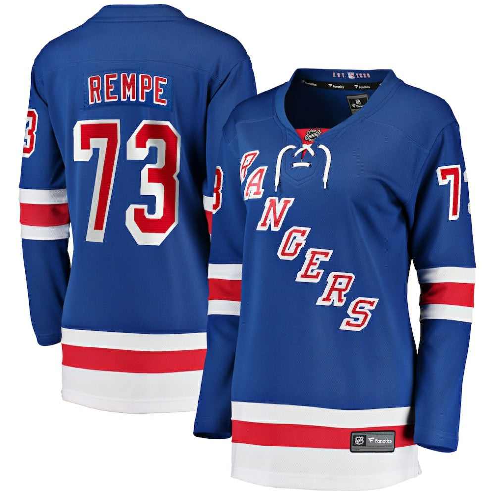 Matt Rempe New York Rangers Fanatics Women's Home Breakaway Jersey - Blue - NHL