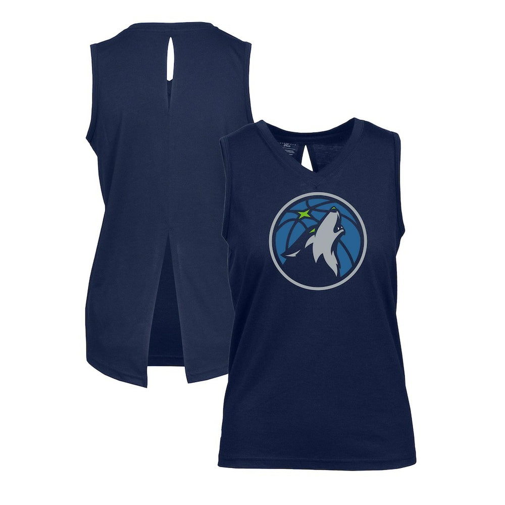 Minnesota Timberwolves Levelwear Women's Paisley Core V-Neck Tank Top Navy - NBA