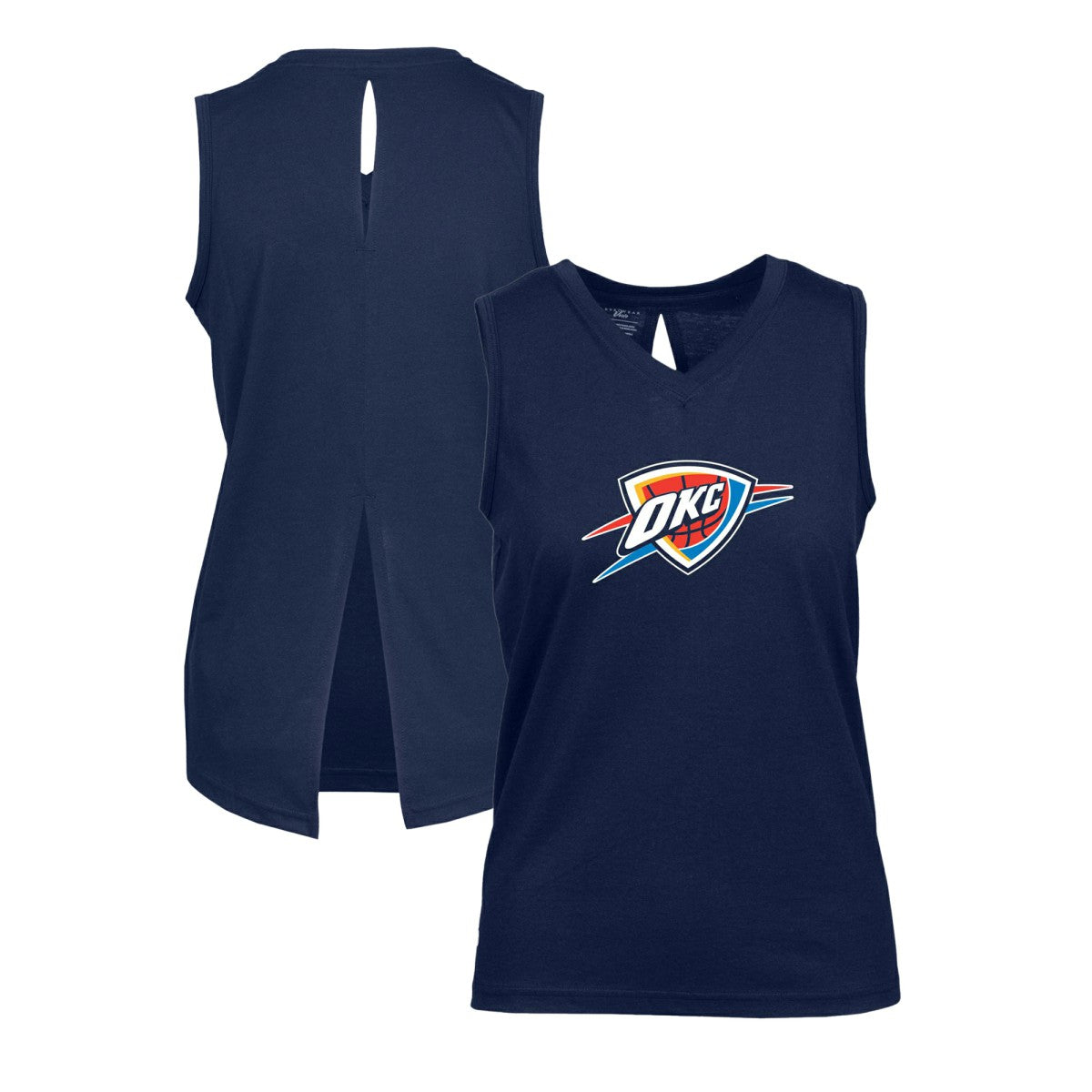 Oklahoma City Thunder Levelwear Women's Paisley Core V-Neck Tank Top Navy - NBA