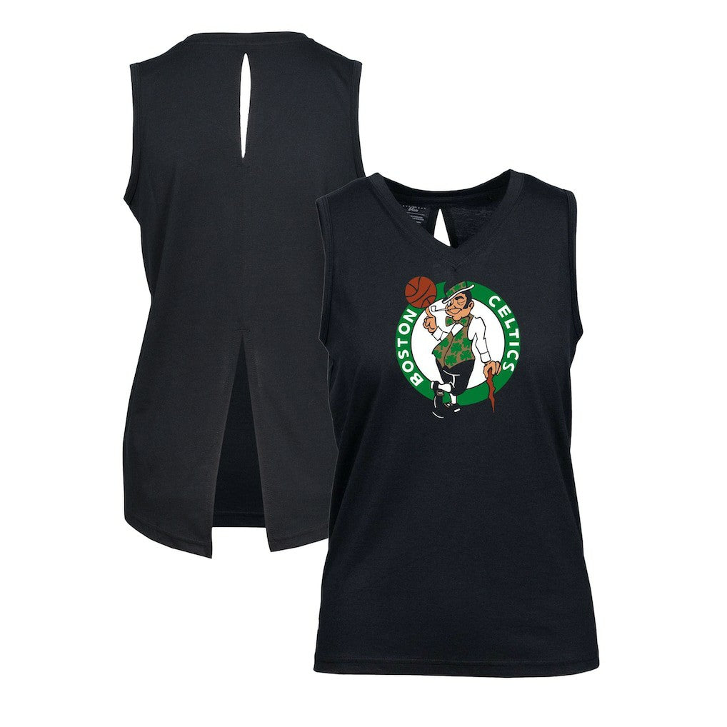 Boston Celtics Levelwear Women's Paisley Core V-Neck Tank Top Black - NBA