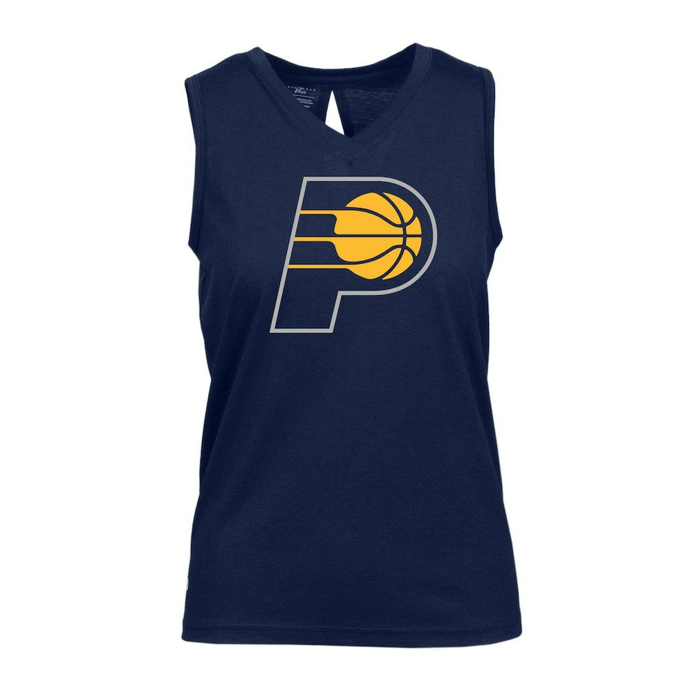 Indiana Pacers Levelwear Women's Paisley Core V-Neck Tank Top Navy - NBA