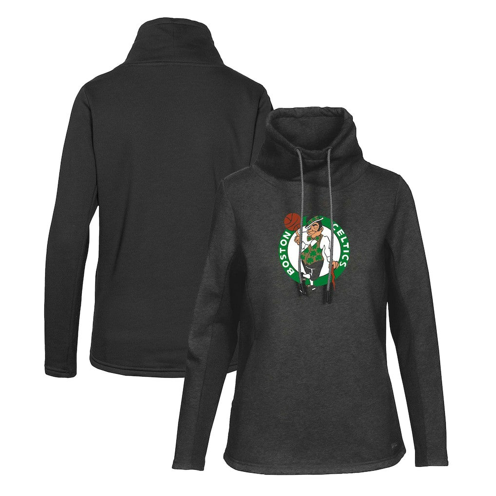 Boston Celtics Levelwear Women's Loop Core Funnel Neck Pullover Sweatshirt Black - NBA