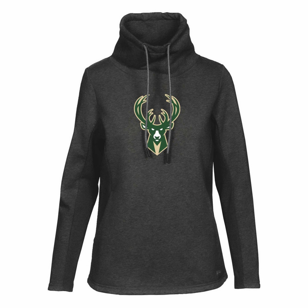 Milwaukee Bucks Levelwear Women's Loop Core Funnel Neck Pullover Sweatshirt Black - NBA