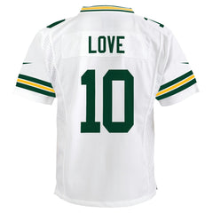 Jordan Love Green Bay Packers Youth Game Jersey White | Nike for Sale