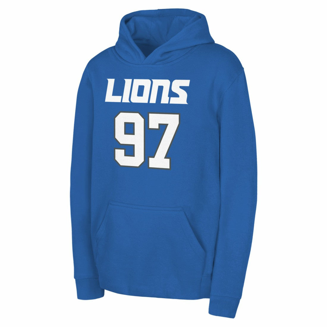 Aidan Hutchinson Detroit Lions Youth Mainliner Player Name & Number Pullover Hoodie Blue | NFL