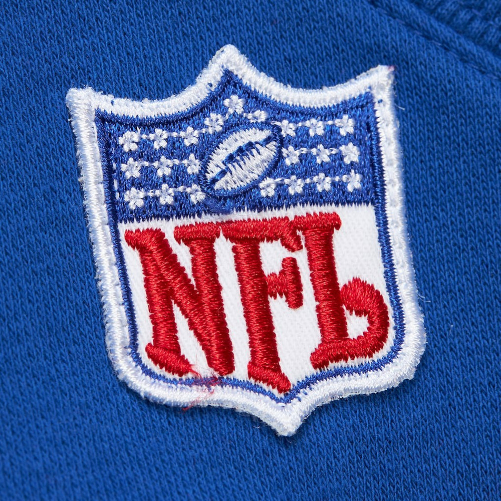 New England Patriots Off Field Vintage Logo Short Sleeve Pullover Hoodie Royal | Mitchell & Ness