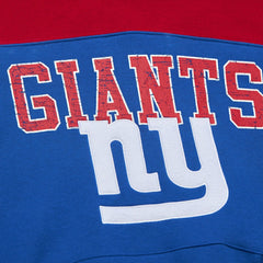 New York Giants Off Field Vintage Logo Short Sleeve Pullover Hoodie Royal | Mitchell & Ness