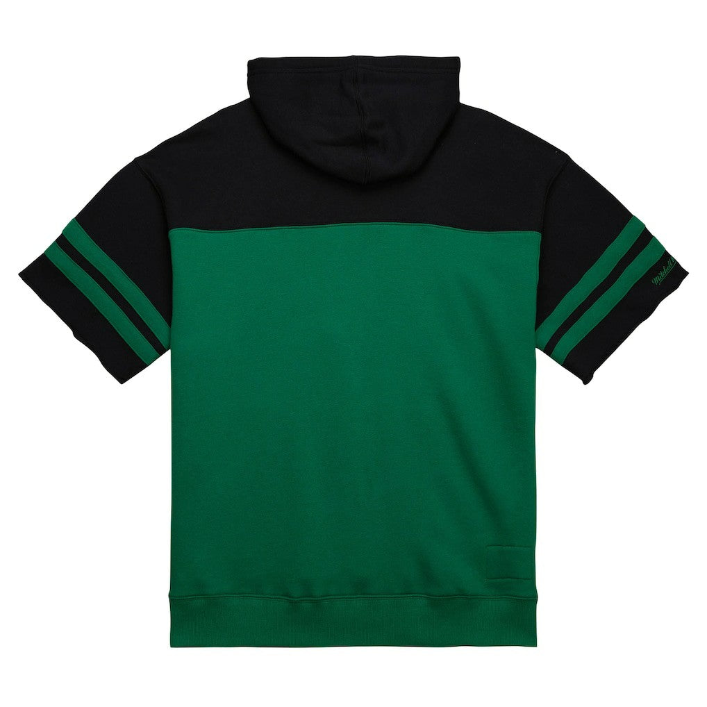 New York Jets Off Field Vintage Logo Short Sleeve Pullover Hoodie Kelly Green | Mitchell & Ness
