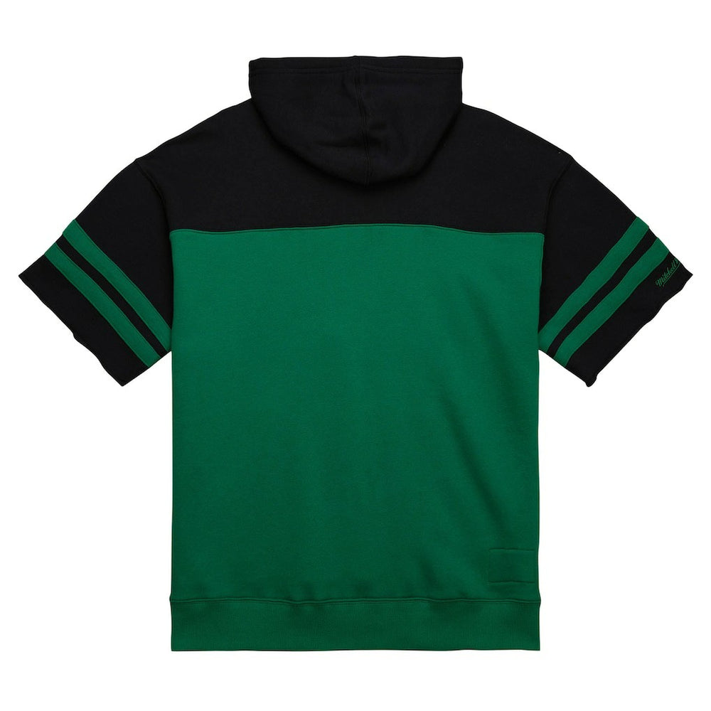 New York Jets Off Field Vintage Logo Short Sleeve Pullover Hoodie Kelly Green | Mitchell & Ness