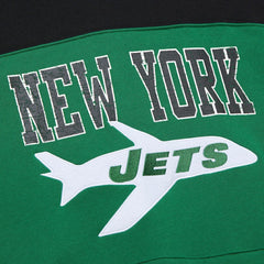 New York Jets Off Field Vintage Logo Short Sleeve Pullover Hoodie Kelly Green | Mitchell & Ness