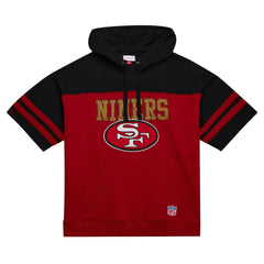 San Francisco 49ers Off Field Vintage Logo Short Sleeve Pullover Hoodie Scarlet | Mitchell & Ness