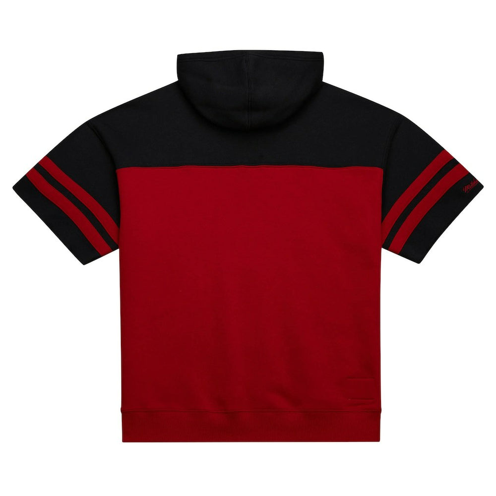 San Francisco 49ers Off Field Vintage Logo Short Sleeve Pullover Hoodie Scarlet | Mitchell & Ness