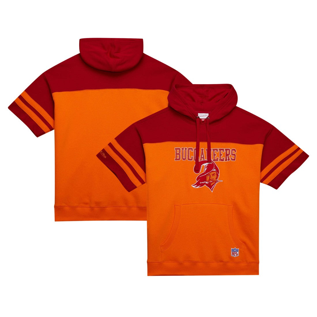 Tampa Bay Buccaneers Off Field Vintage Logo Short Sleeve Pullover Hoodie Orange | Mitchell & Ness