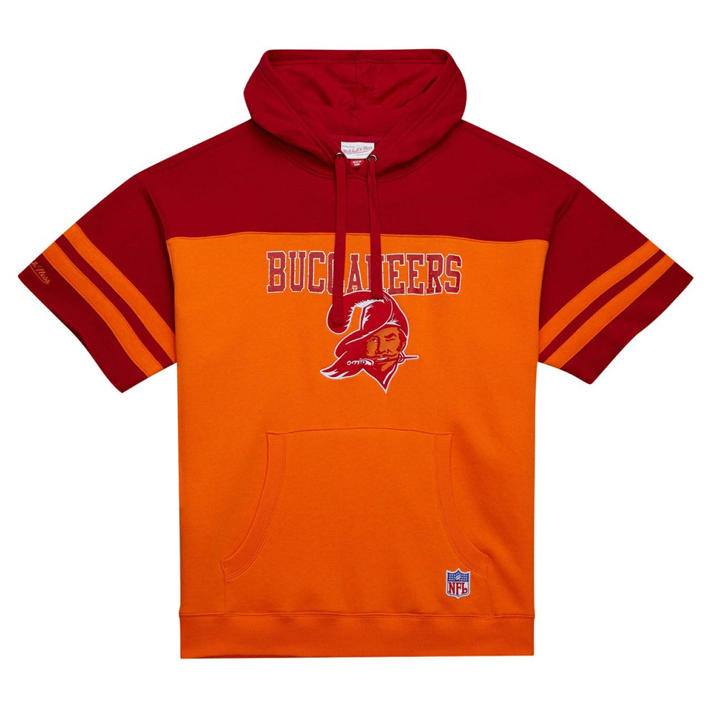Tampa Bay Buccaneers Off Field Vintage Logo Short Sleeve Pullover Hoodie Orange | Mitchell & Ness